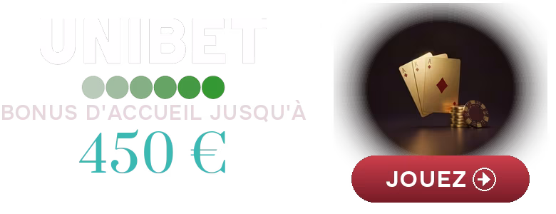 Unibet Poker — bonus d'accueil jusqu'à 450 €